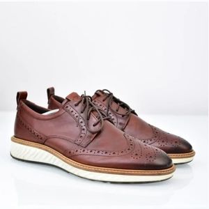 ECCO ST.1 HYBRID MEN'S BROGUE WINGTIP COGNAC Size 10